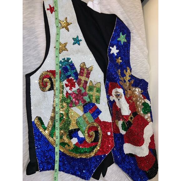Ugly Christmas Sweater Sequin Vest Vintage 80s 90s - Picture 8 of 8